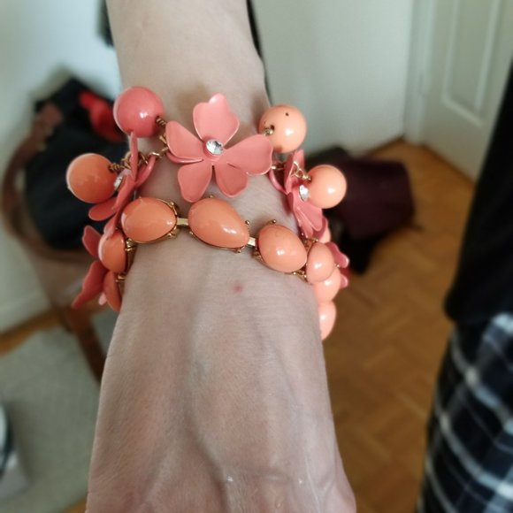 J. CREW Bracelet - Coral/Peach Floral - Picture 2 of 3